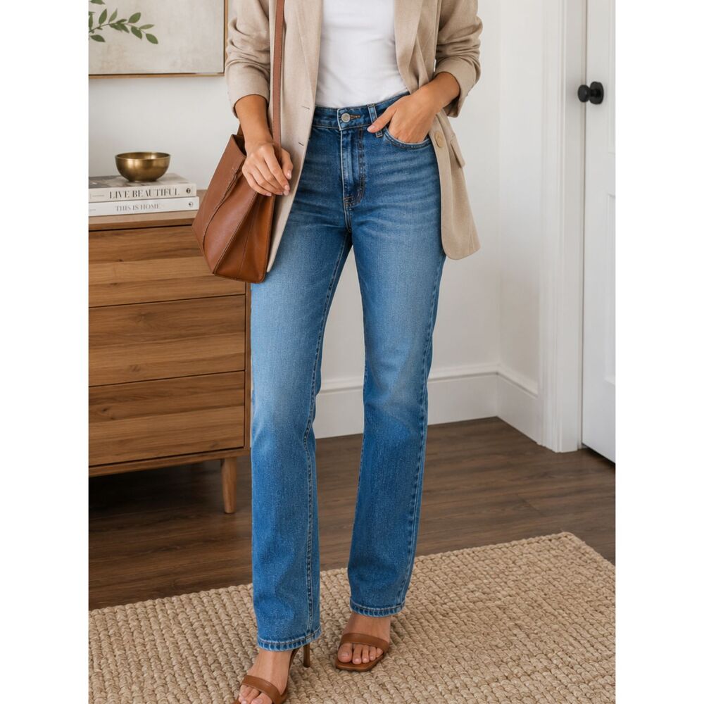 AG Adriano Goldschmied Tomboy Relaxed Straight Leg Jeans Size 26R USA Denim